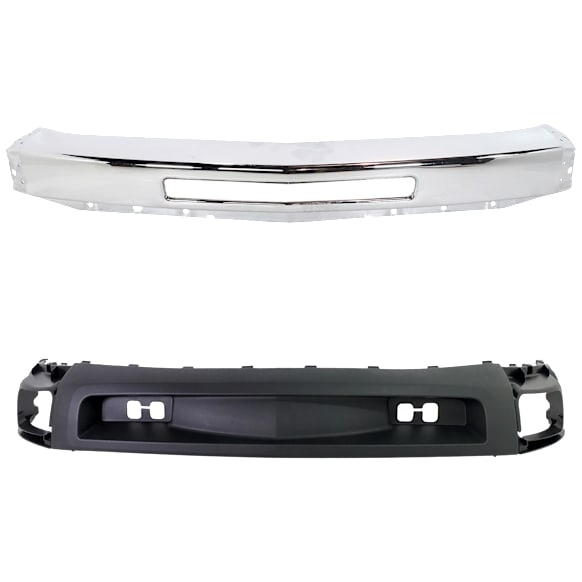 2008 Chevrolet Silverado 2500 HD - 2-Piece Kit Front Bumper, Chrome,  Includes (1) Bumper and (1) Valance