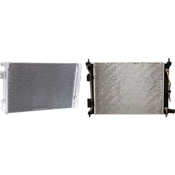 2012 Kia Rio - 2-Piece Kit Radiator, Automatic Transaxle, 1.6L 4Cyl,  Includes (1) A/C Condenser and (1) Radiator