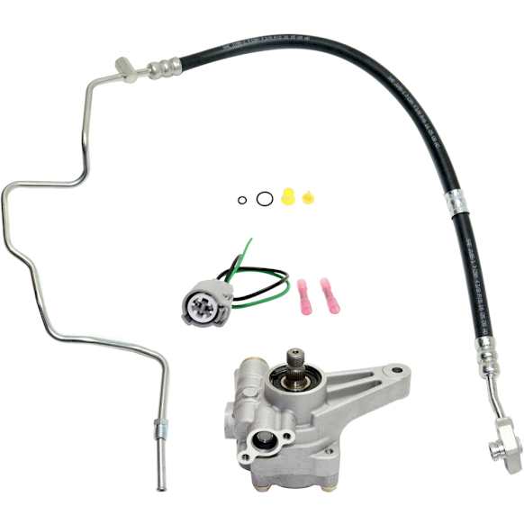 2008 Honda Pilot - 3-Piece Kit Power Steering Pump, 3.5L 6Cyl, Without Reservoir, Without Pulley,  Includes (1) Connectors, (1) Power Steering Pressure Line Hose Assembly, (1) Power Steering Pump