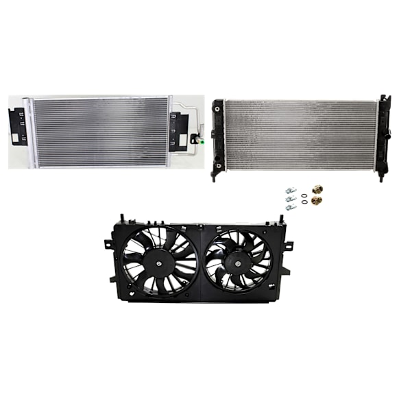 2007 Chevrolet Monte Carlo - 3-Piece Kit A/C Condenser, 5.3L 8Cyl,  Includes (1) A/C Condenser, (1) Cooling Fan Assembly, and (1) Radiator