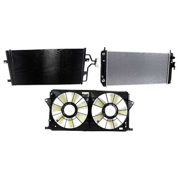 2011 Cadillac DTS Luxury - 3-Piece Kit A/C Condenser, 4.6L 8Cyl,  Includes (1) A/C Condenser, (1) Cooling Fan Assembly, and (1) Radiator