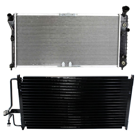 1997-2000 Oldsmobile Silhouette - 2-Piece Kit A/C Condenser, includes (1) A/C Condenser and (1) Radiator, 3.1L/3.4L/3.8L Eng., 6 Cyl.