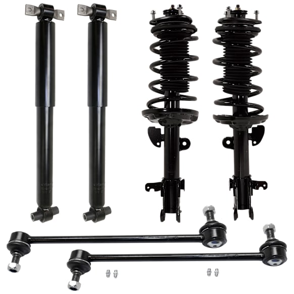2012 Honda Odyssey Touring Elite - 6-Piece Kit Front and Rear, Driver and Passenger Side Suspension Kit,  Includes (2) Loaded Strut, (2) Shock Absorber, and (2) Sway Bar Link