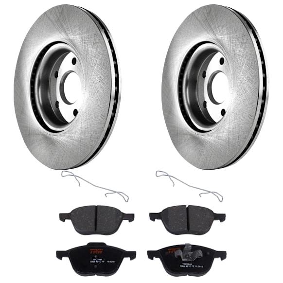 2006 Volvo S40 - 2-Wheel Set Front Brake Disc and Pad Kit, Plain Surface, 5 Lugs, 299.97 mm, Ceramic, 320mm  Disc, For Models With 278mm or 300mm Brake Rotor, 2.4L 5Cyl,  Includes (2) Disc and (1) Pad Set