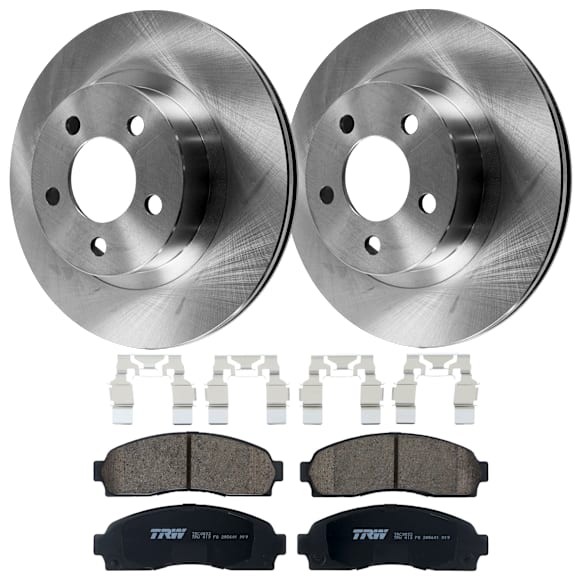 2004 Ford Ranger - 4-Piece Kit Front Brake Disc and Pad Kit, Plain Surface, 5 Lugs, Ceramic, 4WD, 3.0L 6Cyl,  Includes (2) Brake Disc and (1) Brake Pad Set