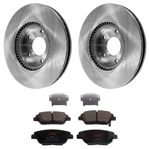 2013 Hyundai Sonata - 2-Wheel Set Brake Disc and Pad Kit, Plain Surface, 5 Lugs, 299.97 mm, Ceramic, 2.4L 4Cyl, Includes (2) Brake Disc, (1) Brake Pad Set