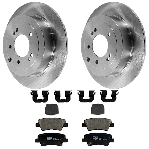 KIT-072924-3227 Rear Brake Disc and Pad Kit, Plain Surface 5 Lugs Ceramic