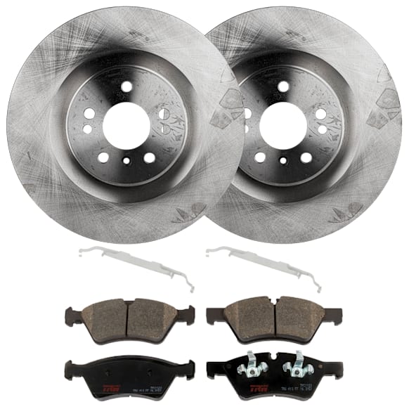 2009 Mercedes Benz GL450 - Front Brake Disc and Pad Kit, Plain Surface, 5 Lugs, Semi-Metallic, AWD, enginedesignationname : 273.923, FI, For Models With Front Disc Brake