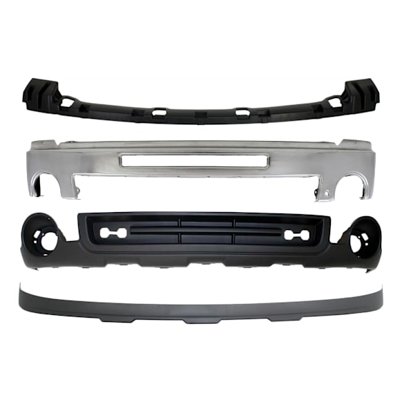 2012 GMC Sierra 1500 - 4-Piece Kit Bumper, Chrome,  Includes (1) Bumper, (1) Bumper Bracket, and (2) Valance