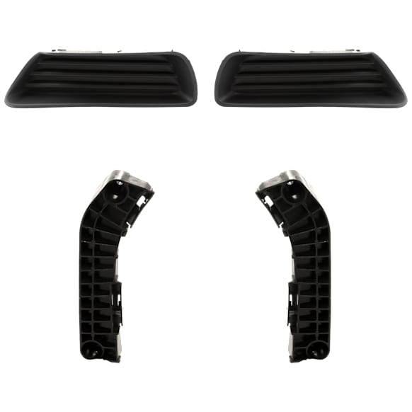 4-Piece Kit Front, Drive and Passenger Side Fog Light Cover, Includes (2) Fog Light Cover and (2) Bumper Bracket