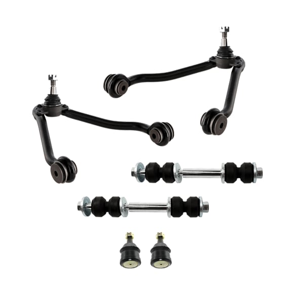 6-Piece Kit Front, Driver and Passenger Side, Upper Control Arms, Includes (2) Ball Joint, (2) Control Arm, and (2) Sway Bar Link