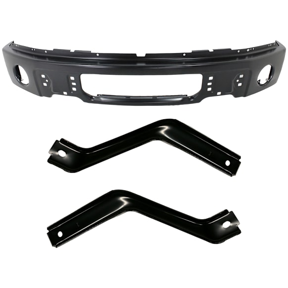 2011 Ford F-150 - 3-Piece Kit Bumper, Powdercoated Black,  Includes (1) Bumper and (2) Bumper Bracket