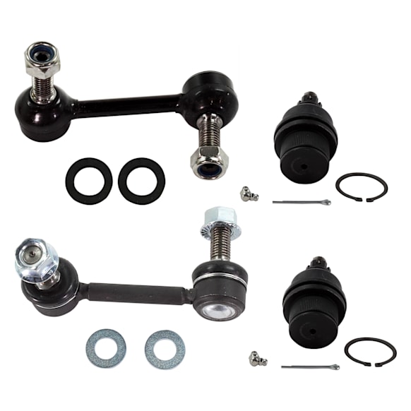 2004-2006 GMC Envoy XL - 4-Piece Kit Front, Driver and Passenger Side, Lower Ball Joint, includes (2) Ball Joint, (2) Sway Bar Link, and (2) Tie Rod End
