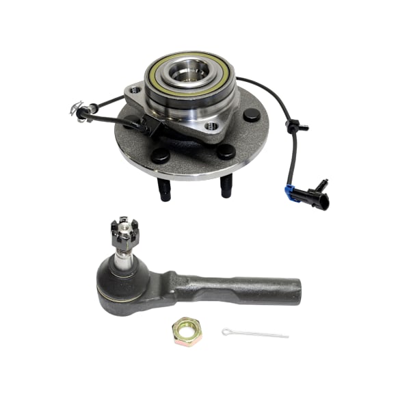 2-Piece Kit Wheel Hub, 6 Lugs, With Bearing, With Sensor, RWD, includes (1) Tie Rod End and (1) Wheel Hub