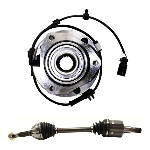 2006 Chevrolet Trailblazer - 2-Piece Kit Wheel Hub, 4WD, 6 Lugs, With Bearing, With Sensor,  Includes (1) Axle Assembly and (1) Wheel Hub