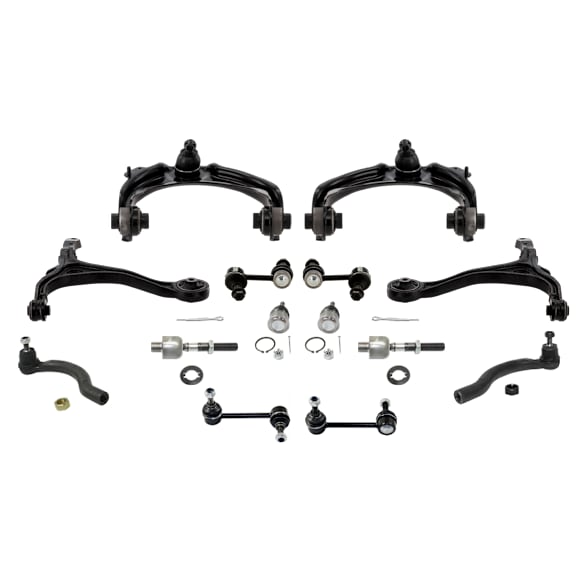 14-Piece Kit Front, Driver and Passenger Side, Upper and Lower Control Arms, Includes (2) Ball Joint, (4) Control Arm, (4) Sway Bar Link, and (4) Tie Rod End