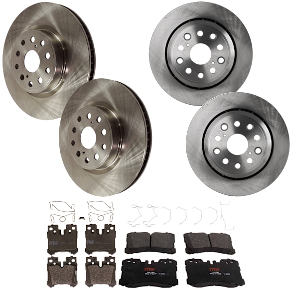 2011 Lexus LS460 - 8-Piece Kit Front and Rear Brake Disc and Pad Kit, Plain Surface, 5 Lugs, Semi-metallic, RWD, Rear Wheel Drive, For Models Without Sport Package, 4.6L 8Cyl,  Includes (4) Brake Disc and (2) Brake Pad Set
