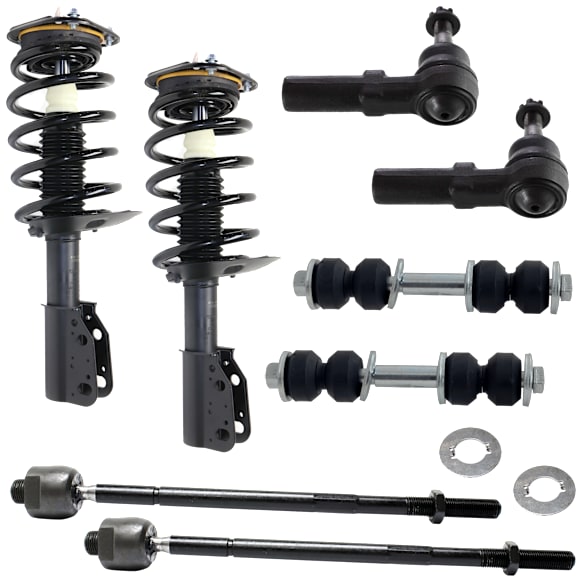 8-Piece Kit Suspension with Loaded Struts, Sway Bar Links, and Tie Rod Ends