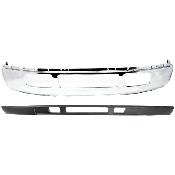 2005 Ford Excursion - 2-Piece Kit Front Bumper,  For Models Without Fender Flare Holes, Chrome, Sport Utility,  Includes (1) Bumper and (1) Valance