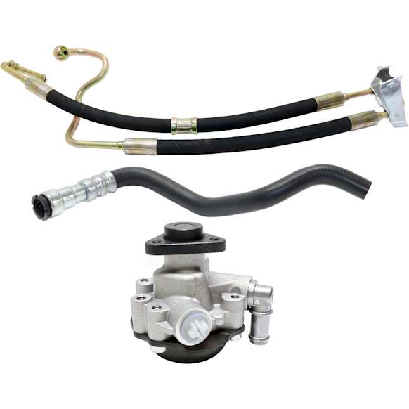 2001 BMW 325i - 3-Piece Kit Power Steering Pump, with LUK LF-20 Style Pump, 2.5L 6Cyl, Without Reservoir, Without Pulley,  Includes (2) Power Steering Hose and (1) Power Steering Pump