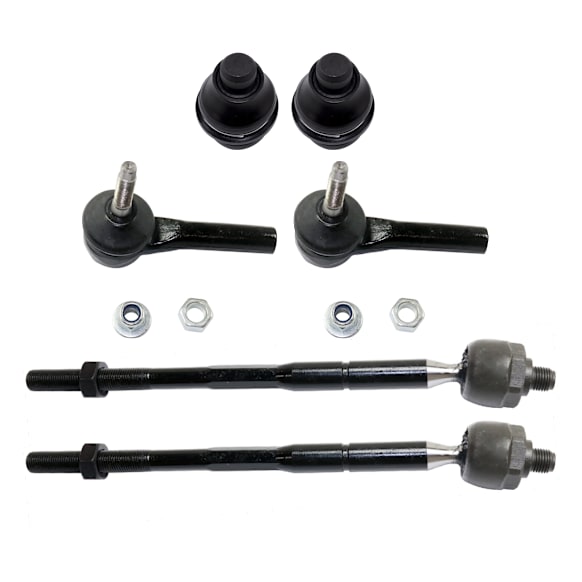 6-Piece Kit Front, Driver and Passenger Side, Inner and Outer Tie Rod End, Includes (2) Ball Joint and (4) Tie Rod End