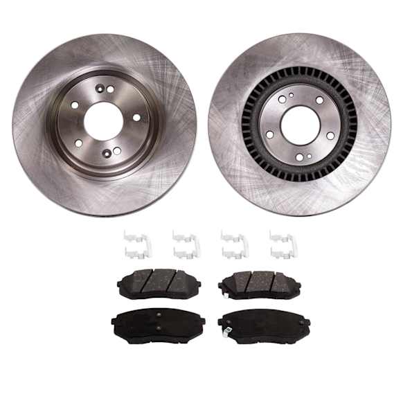 2014 Kia Cadenza Limited - 2-Wheel Set Front Brake Disc and Pad Kit, Plain Surface, 5 Lugs, 320.04 mm, Ceramic, 3.3L 6Cyl, Pro-Line Series  Includes (2) Disc and (1) Pad Set