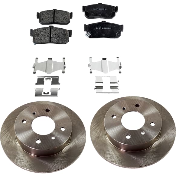 Rear Brake Disc and Pad Kit, Plain Surface, 4 Lugs, Ceramic, Cast Iron, Pro-Line Series