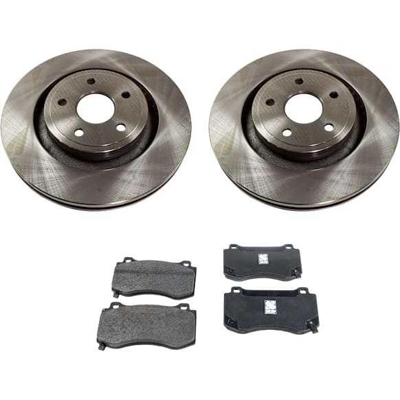 2006 Jeep Grand Cherokee - 2-Wheel Set Front Brake Disc and Pad Kit, Plain Surface, 5 Lugs, 359.92 mm, Semi-metallic, 6.1L 8Cyl, Pro-Line Series  Includes (2) Disc and (1) Pad Set