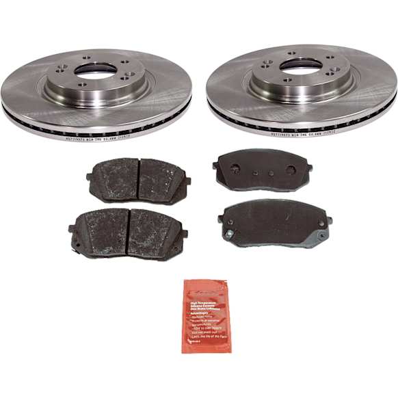 2019 Hyundai Veloster - 2-Wheel Set Front Brake Disc and Pad Kit, Plain Surface, 5 Lugs, 305.05 mm, Ceramic, 305mm  Disc, 1.6L 4Cyl, Pro-Line Series  Includes (2) Disc and (1) Pad Set