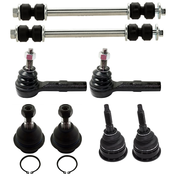8-Piece Kit Front Suspension Kit, Includes (4) Ball Joint, (2) Sway Bar Link, and (2) Tie Rod End