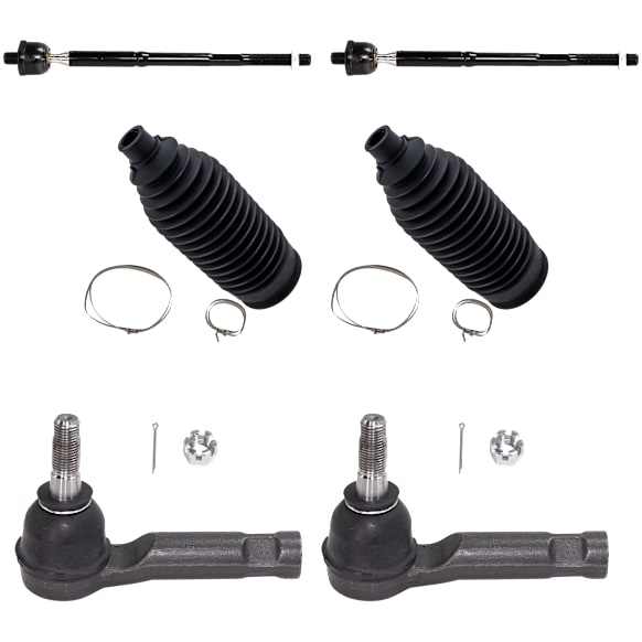 6-Piece Kit Steering Rack Boot, 6-Piece Kit,  Includes (2) Steering Rack Boot and (4) Tie Rod End