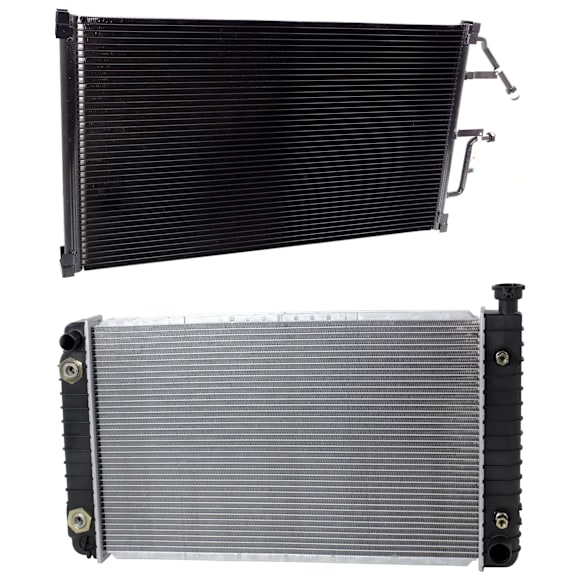 2-Piece Kit A/C Condenser, includes (1) A/C Condenser and (1) Radiator, 4.3L/5.0L Eng., 6 and 8 Cyl.