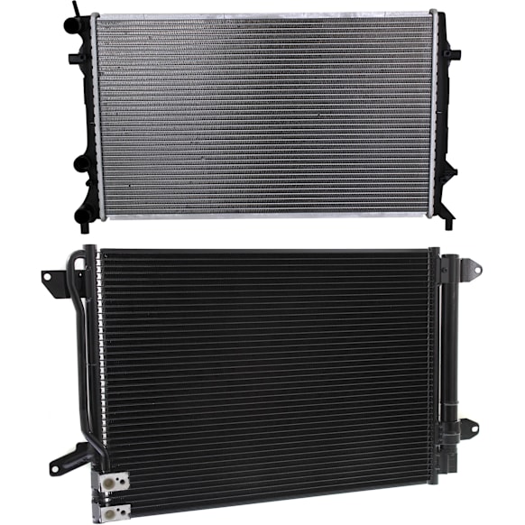 2012 Volkswagen Jetta S - 2-Piece Kit Radiator, 2.5L 5Cyl, Sedan,  Includes (1) A/C Condenser and (1) Radiator