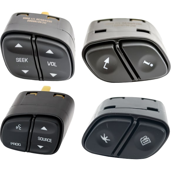 4-Piece Kit Radio Control Switch Includes Dash Display Switch, 4 Female Pin Terminals, Green Backlight