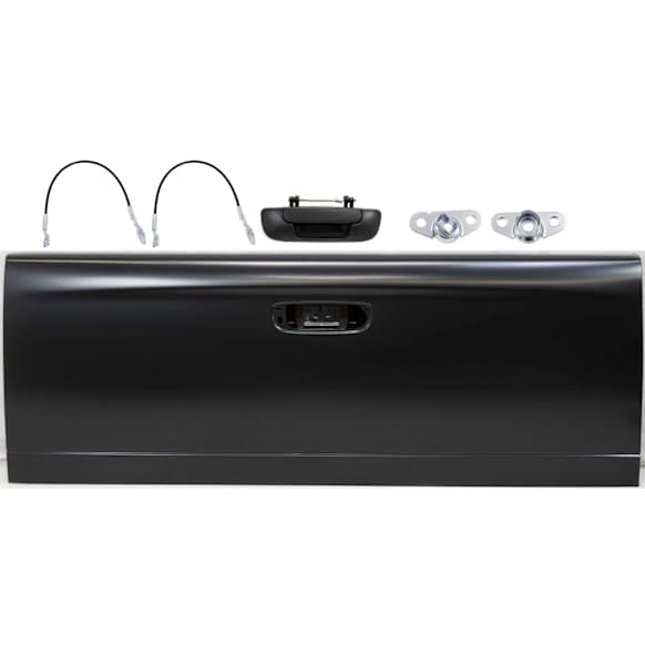 2002-2008 Dodge Ram 1500 - 6-Piece Kit Tailgate, Primed, Includes (1) Tailgate, (2) Tailgate Cable, (1) Tailgate Handle, and (2) Tailgate Hinge