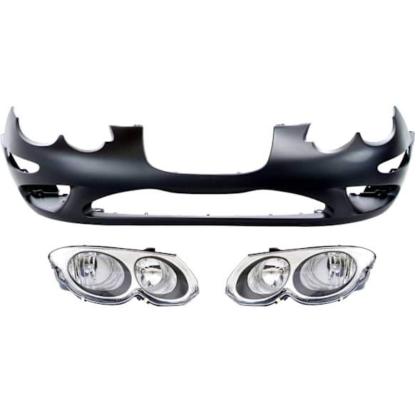 2001 Chrysler 300M Base - 3-Piece Kit Front Primed Bumper Cover,  Includes (1) Bumper Cover and (2) Headlight