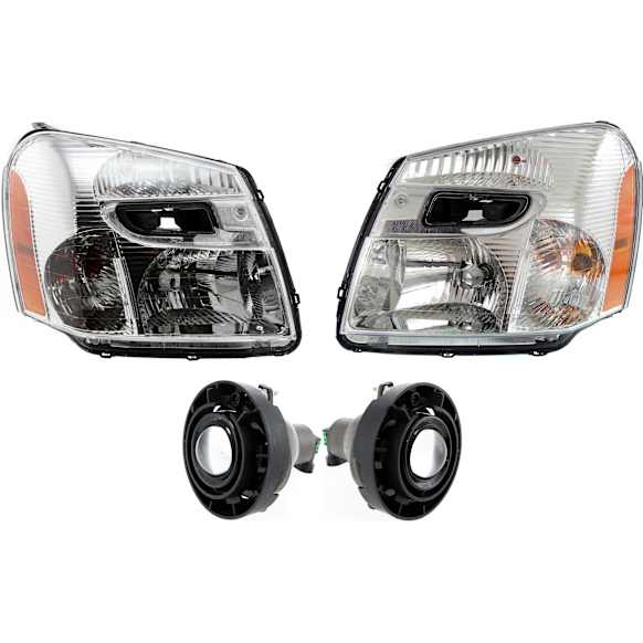 2005 Chevrolet Equinox - 4-Piece Kit Driver and Passenger Side Halogen Headlight, With bulb(s), OE Replacement,  Includes (2) Fog Light and (2) Headlight