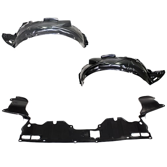 2006-2011 Honda Civic - 3-Piece Kit, Front, Driver and Passenger Side Fender Liner, Coupe, Includes (1) Engine Splash Shield and (2) Fender Liner