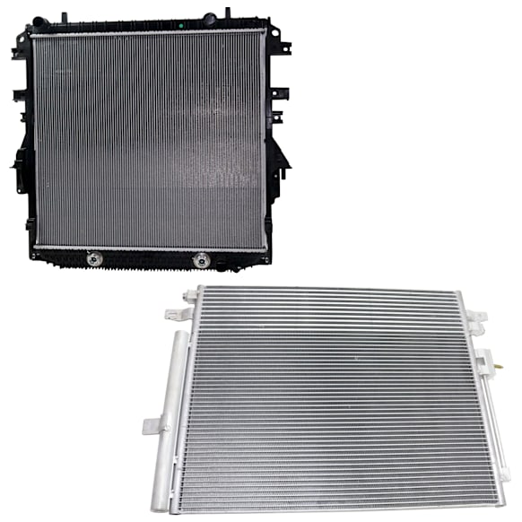 2-Piece Kit A/C Condenser, includes (1) A/C Condenser and (1) Radiator, 3.6L Eng., 6 Cyl.