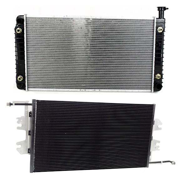 2002 GMC Savana 2500 - 2-Piece Kit A/C Condenser, 4.3L 6Cyl,  Includes (1) A/C Condenser and (1) Radiator
