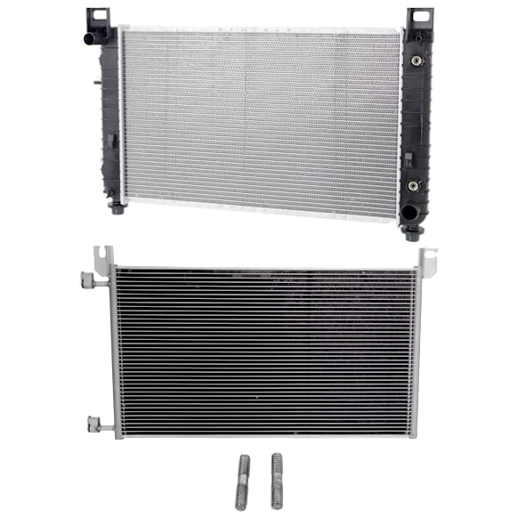 2-Piece Kit A/C Condenser, includes (1) A/C Condenser and (1) Radiator, 4.3L Eng., 6 Cyl.