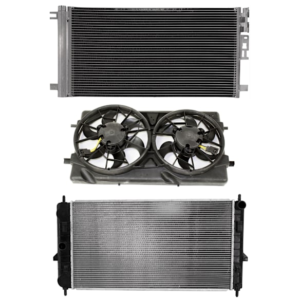 2005 Chevrolet Cobalt - 3-Piece Kit A/C Condenser, 2.0L 4Cyl,  Includes (1) A/C Condenser, (1) Cooling Fan Assembly, and (1) Radiator