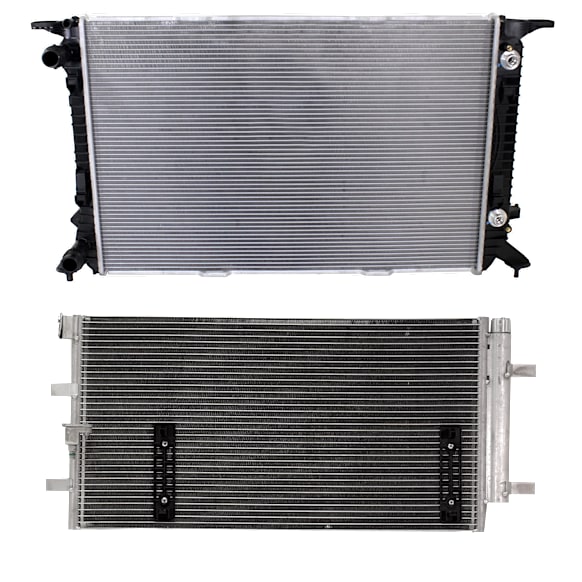 2012 Audi A5 Quattro Base - 2-Piece Kit Radiator, 2.0L 4Cyl,  Includes (1) A/C Condenser and (1) Radiator