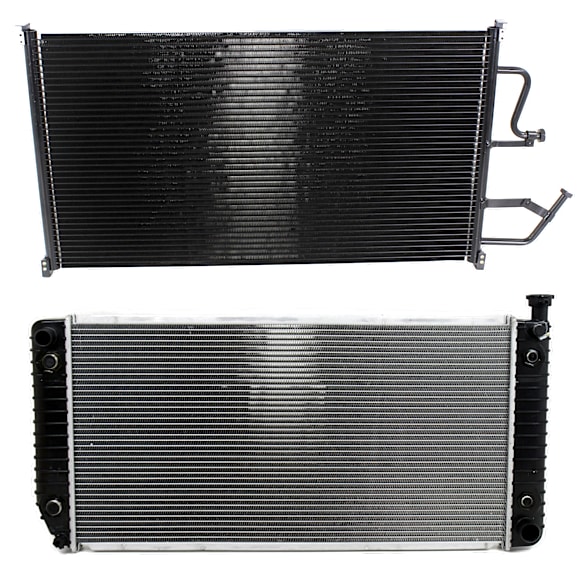 1992 Chevrolet K3500 - 2-Piece Kit Radiator, For Models With Heavy Duty Cooling, Measures 34 Inches Between Tanks, 5.7L 8Cyl,  Includes (1) A/C Condenser and (1) Radiator