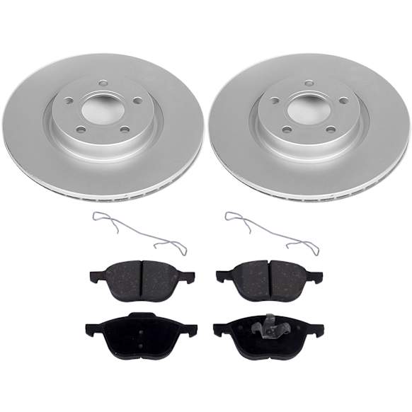 2010 Volvo C70 - Brake Disc and Pad Kit, Plain Surface 5 Lugs Ceramic Evolution Geomet Coated High Carbon