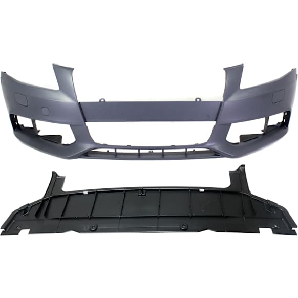 2012 Audi A4 Base - 2-Piece Kit Front Primed Bumper Cover, Sedan,  Includes (1) Bumper Cover and (1) Valance