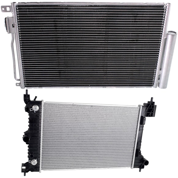 2012-2018 Chevrolet Sonic - 2-Piece Kit Radiator, with A/C Condenser, 1.8L Eng., Plastic Tank