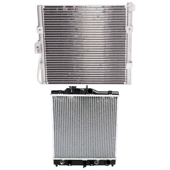 1994-1997 Honda Civic del Sol - 2-Piece Kit Radiator, with A/C Condenser, 1.5L/1.6L Eng., Plastic Tank