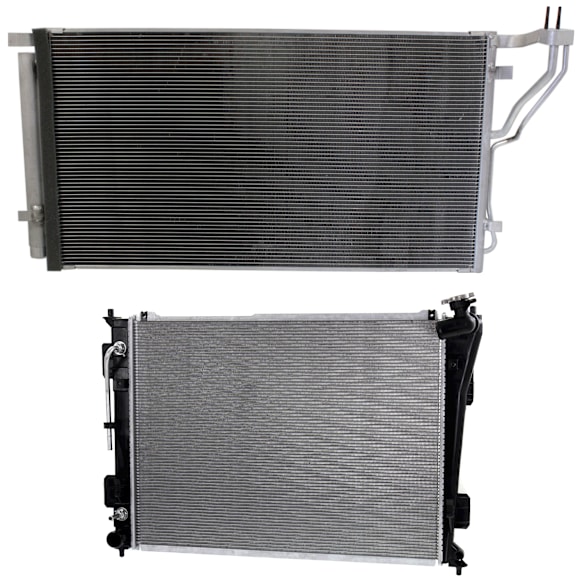 2011-2013 Hyundai Sonata - 2-Piece Kit Radiator, with A/C Condenser, 2.4L/3.3L Eng., Plastic Tank