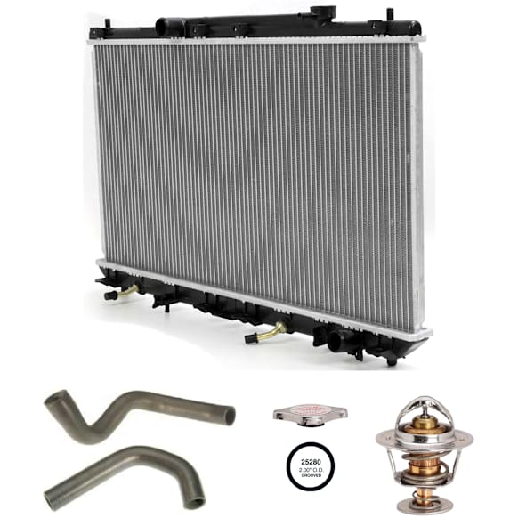 1999 Toyota Camry - 6-Piece Kit Radiator, 2.2L 4Cyl,  Includes (1) Radiator, (1) Radiator Cap, (2) Radiator Hose, (1) Thermostat, and (1) Thermostat Gasket